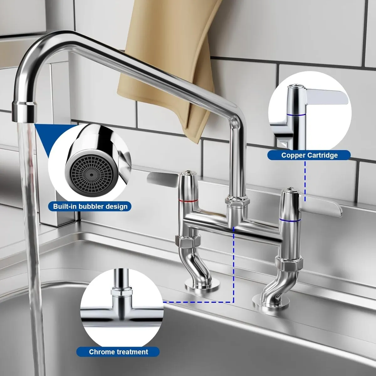 Commercial Tap Deck Mount 4-8 Inch Adjustment - Image 4
