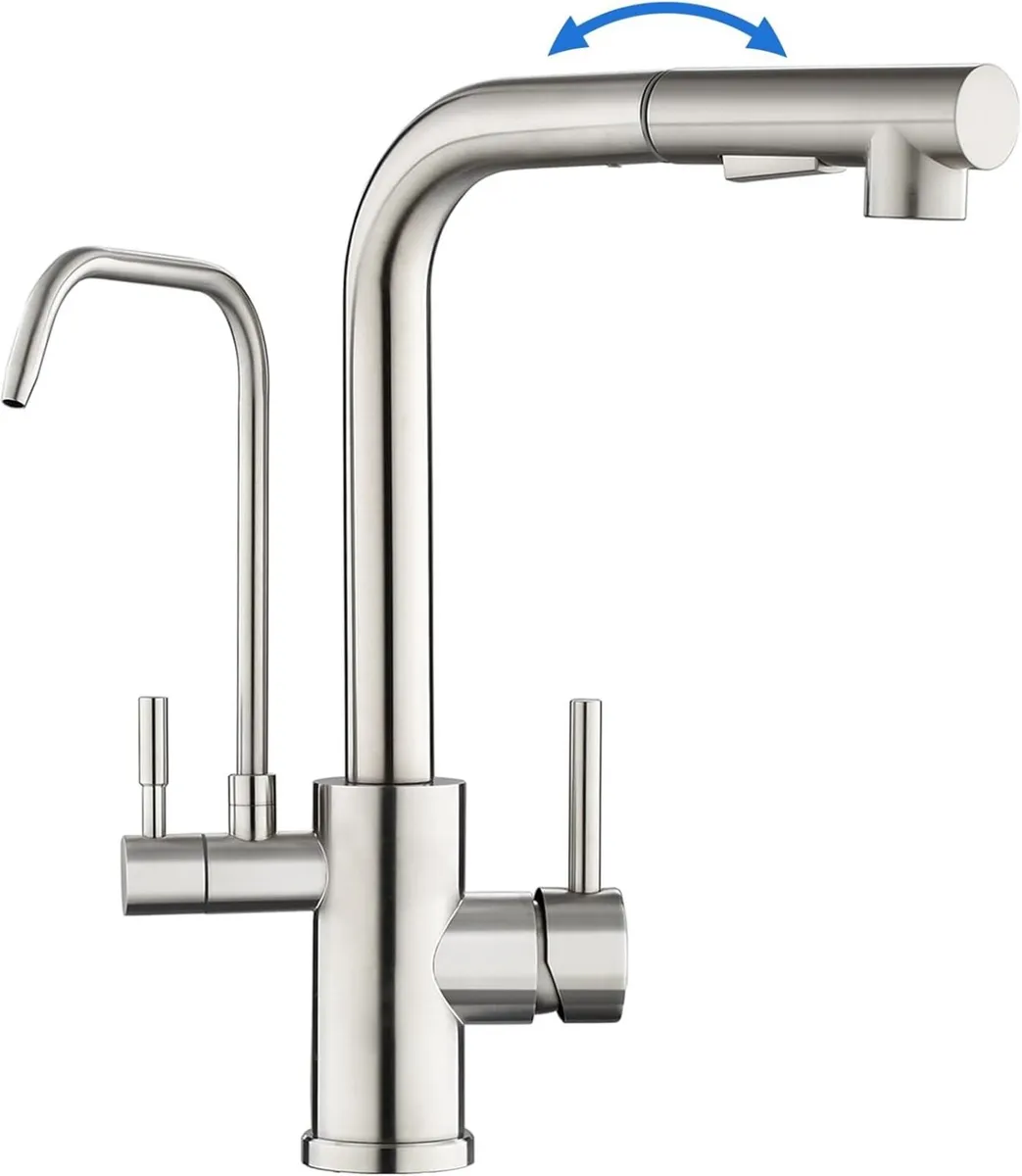 3 Way Kitchen Mixer Tap with Water Filter Pull - Image 1