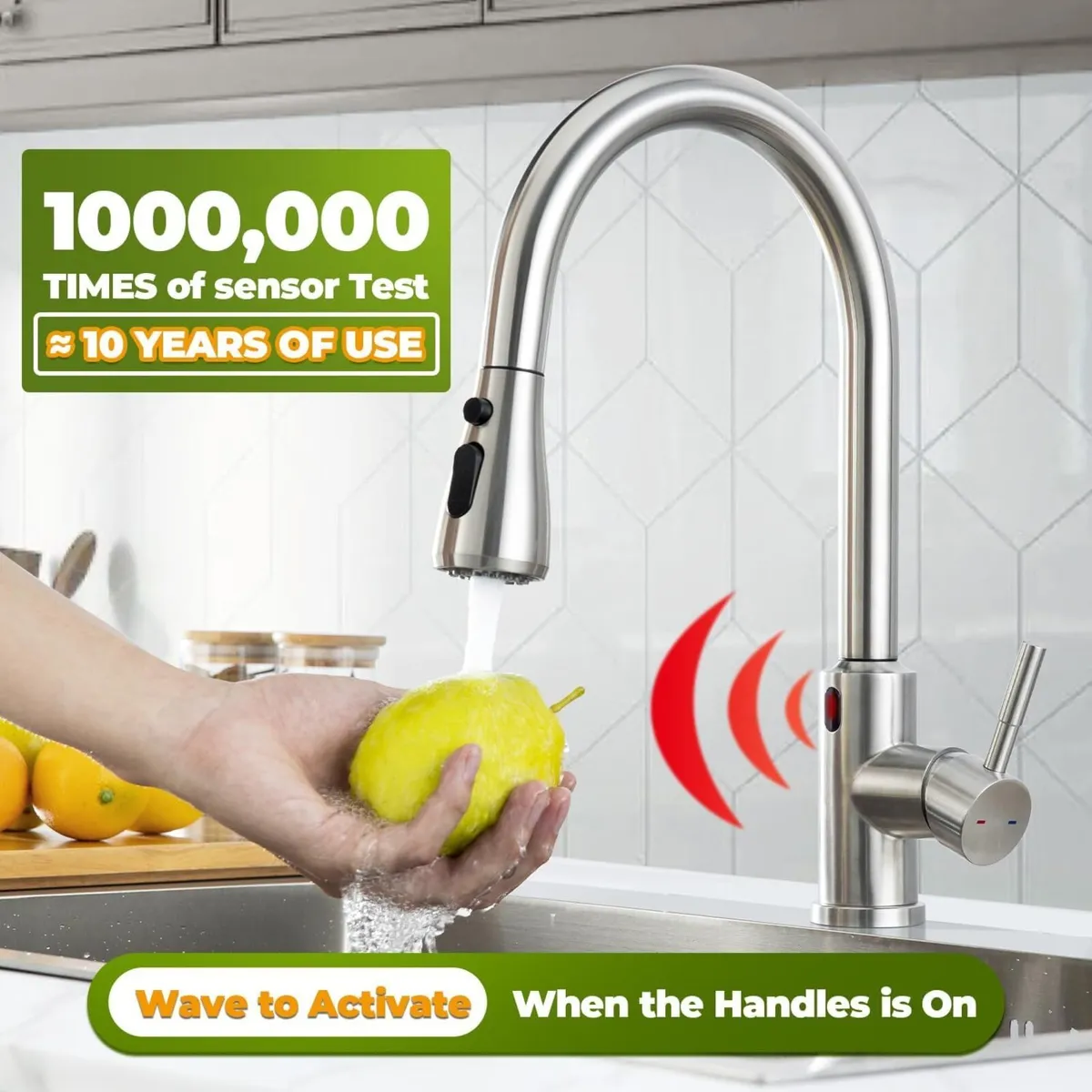 Kitchen Sink Tap touchless Sensor with Pull Out - Image 3