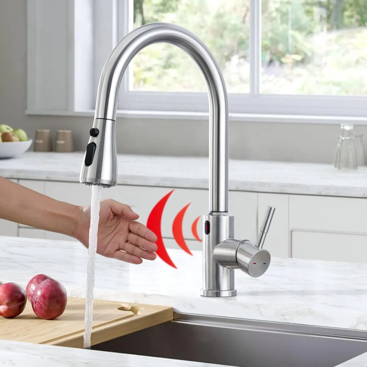 Kitchen Sink Tap touchless Sensor with Pull Out - Image 2