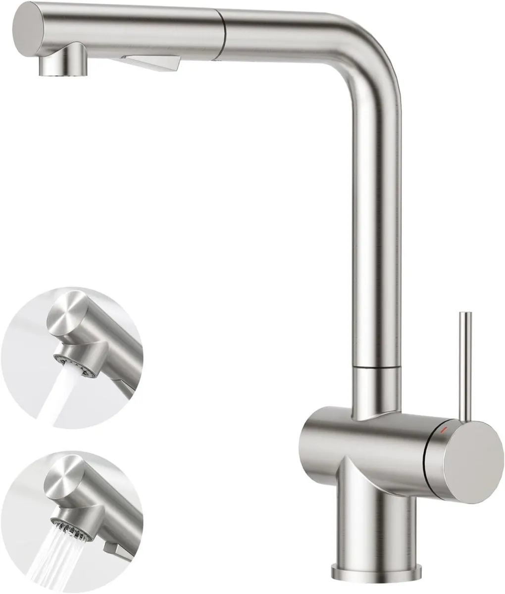 Pull Out Kitchen Mixer Tap with Dual Function - Image 1