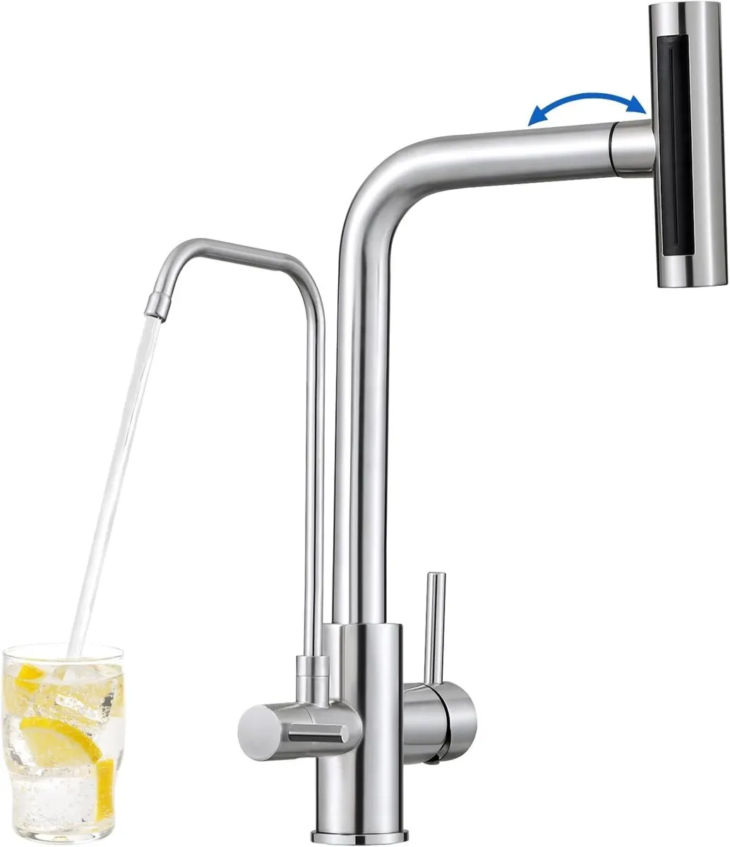 3 Way Kitchen Mixer Tap with Water Filter Pull - Image 1