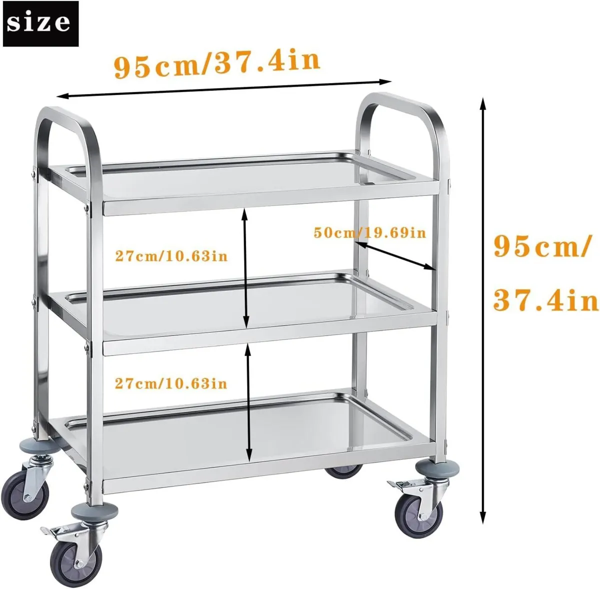 3 Tier Stainless Steel Large Serving Catering - Image 2