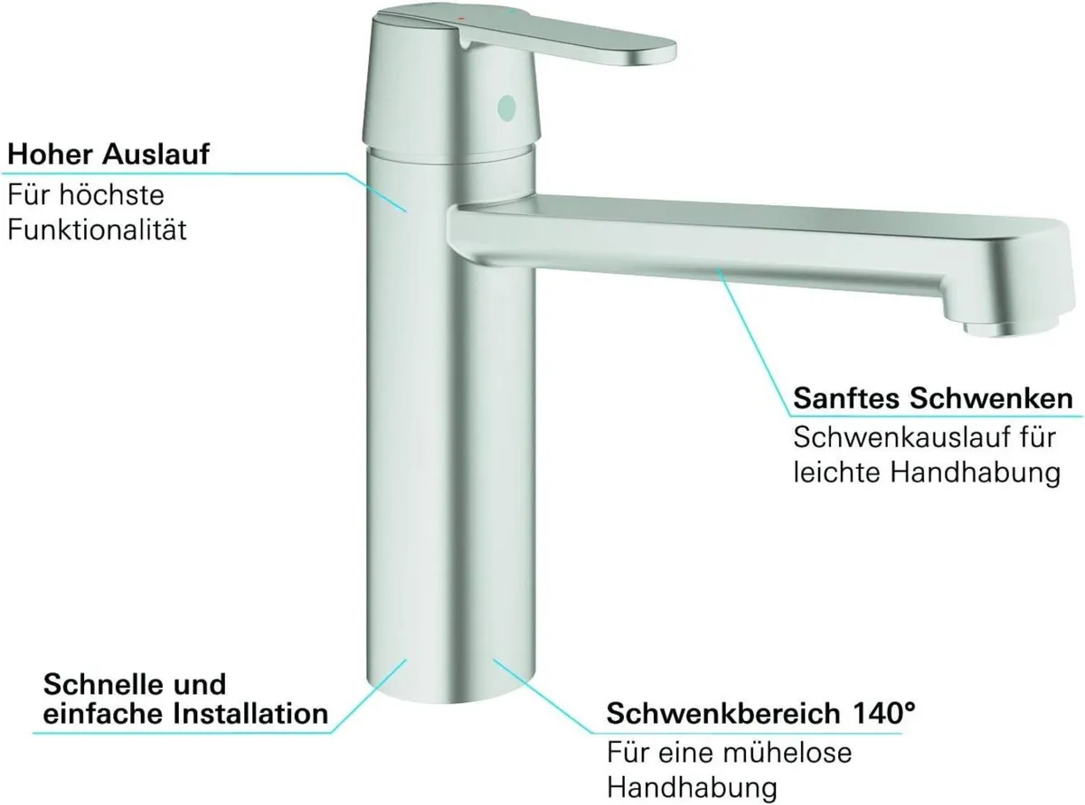 Get - Kitchen Sink Mixer Tap (Monobloc Installatio - Image 4