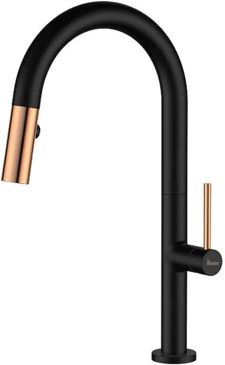 Black Kitchen Sink Tap with Pull Out Spray 360 - Image 1