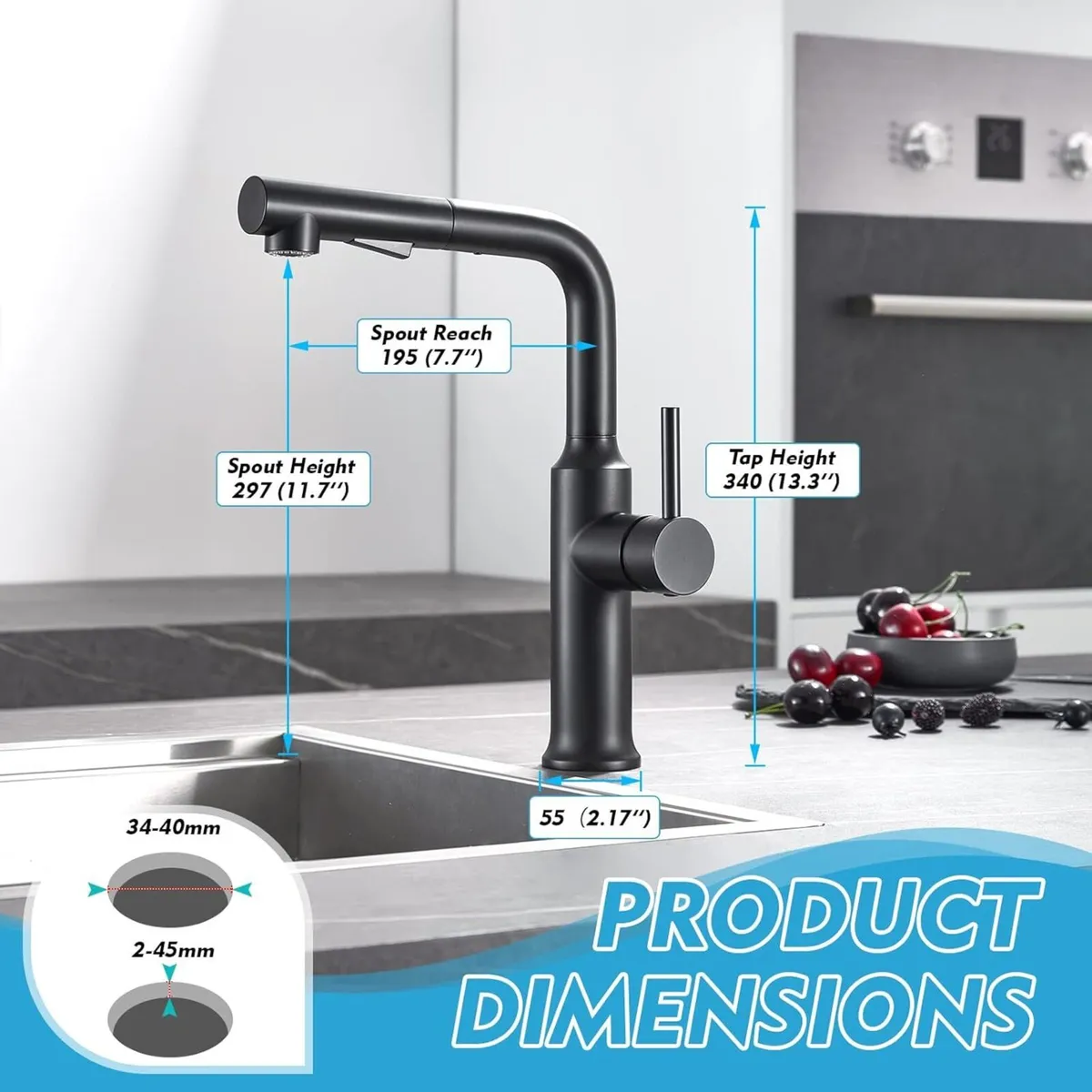 Kitchen Tap with Pull Out Sprayer Dual Function - Image 2