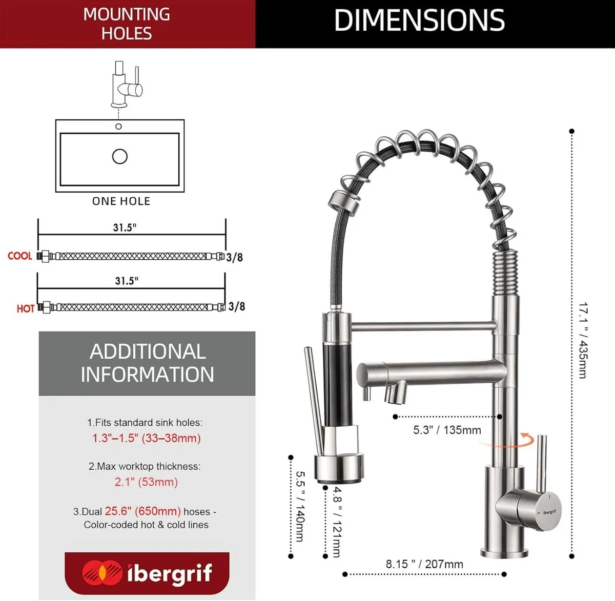 Spring Kitchen Sink Taps Mixer with Pull Out - Image 2