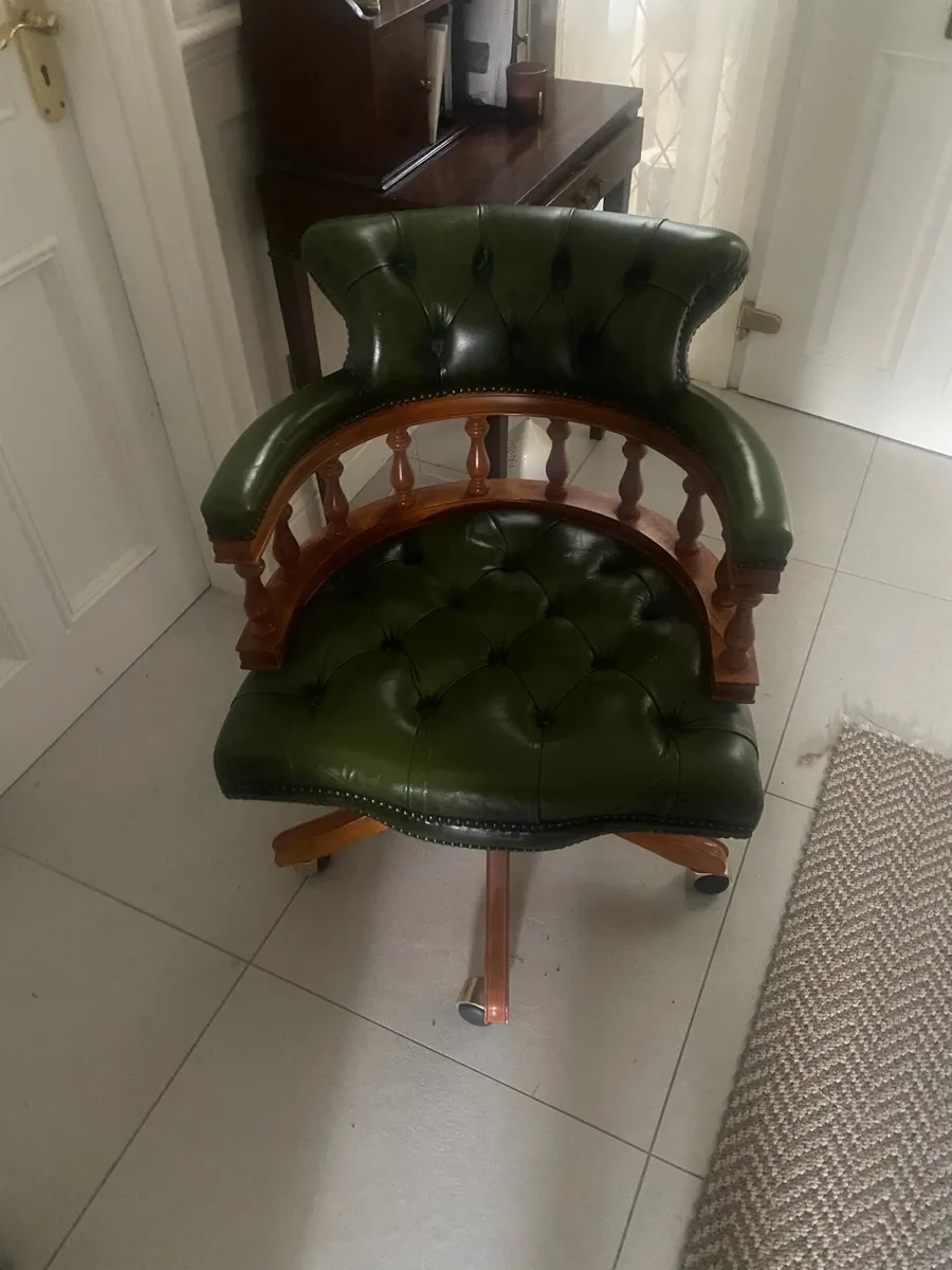 Chesterfield Captains Swivel Office Chair Antique - Image 1