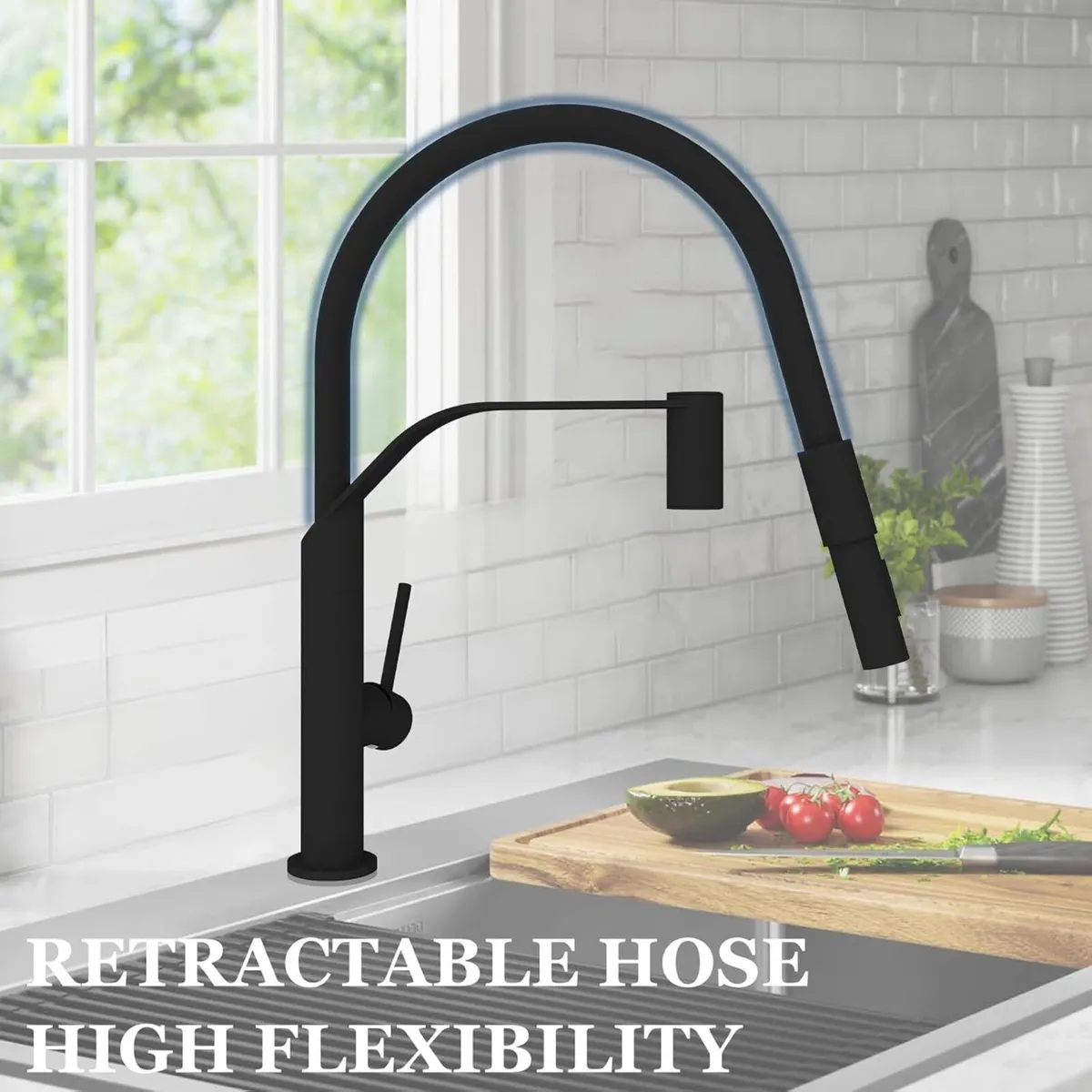 Kitchen Tap Taps Mixer with Pull Out Spray Sink - Image 2