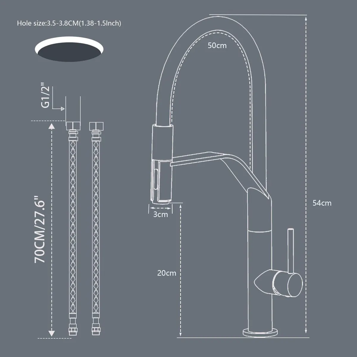 Kitchen Tap Taps Mixer with Pull Out Spray Sink - Image 3