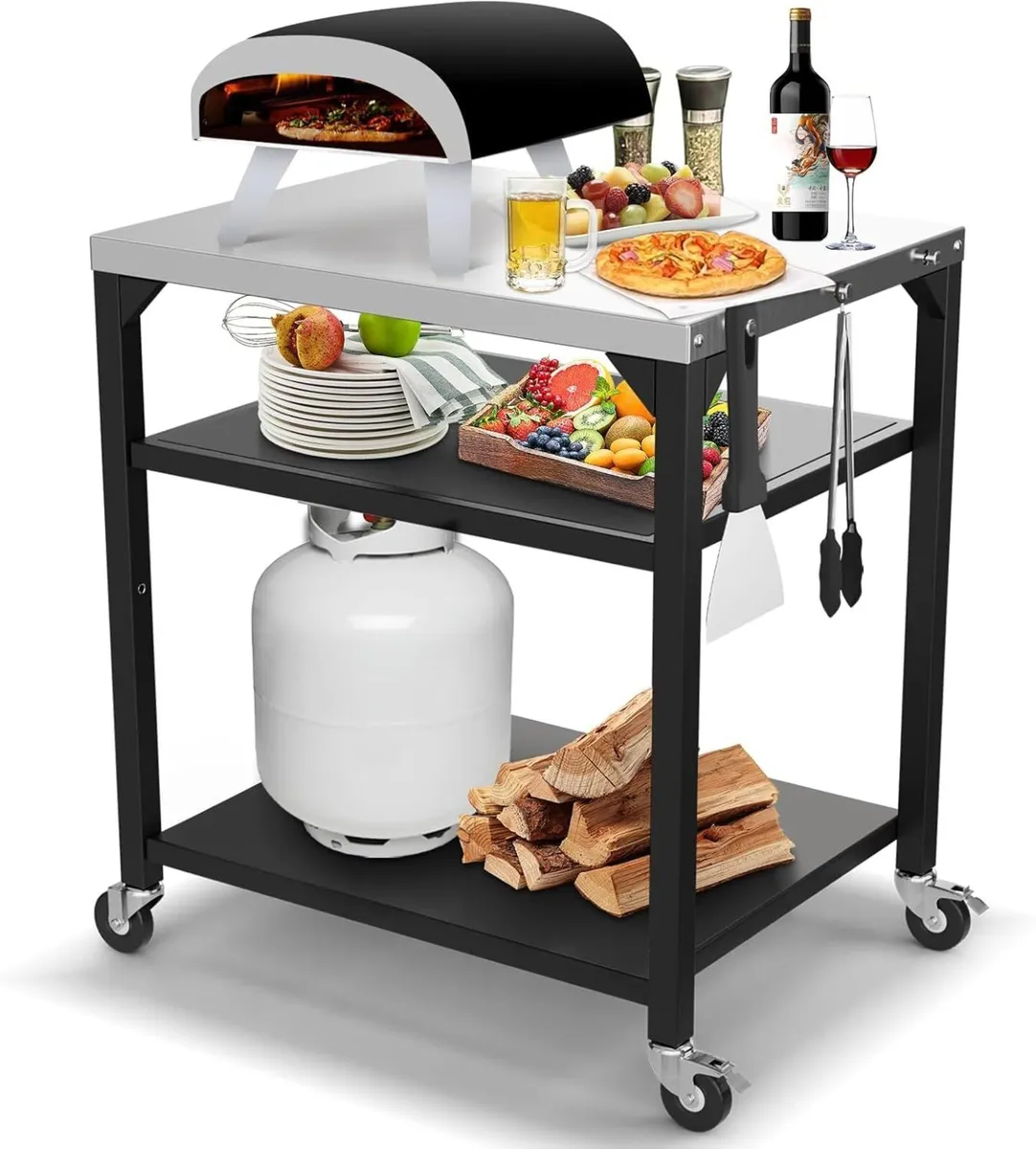 Pizza Oven Table Cart for Ooni Ninja Woodfire - Image 1