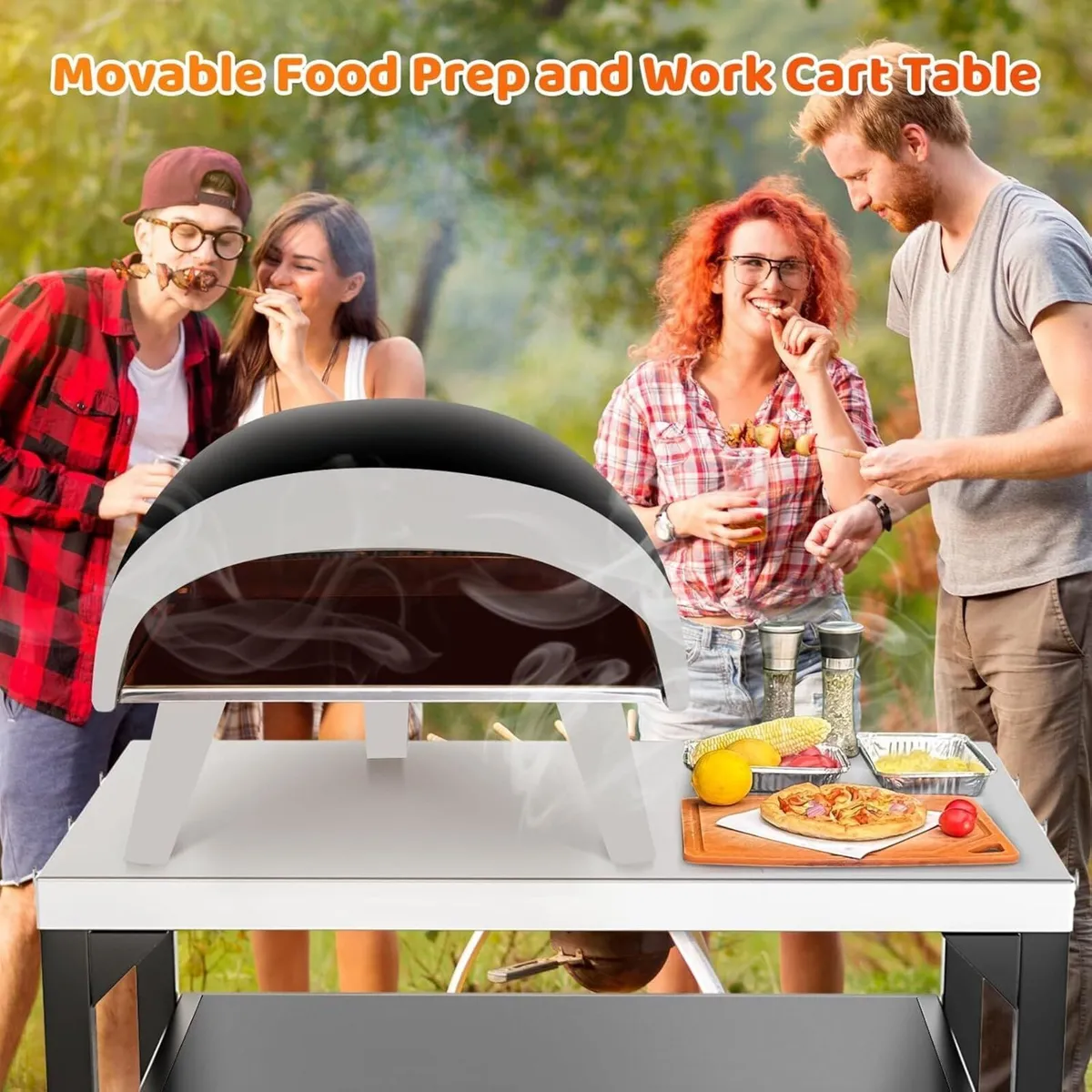 Pizza Oven Table Cart for Ooni Ninja Woodfire - Image 4