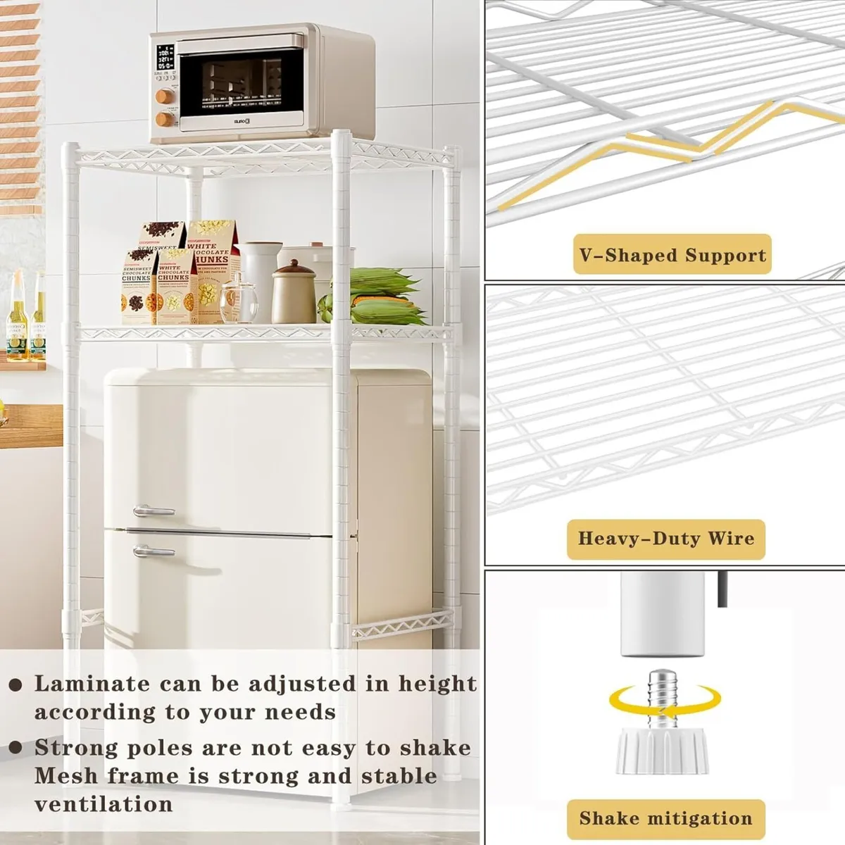 Mini Fridge Shelf Height Adjustable Storage Rack - Image 4