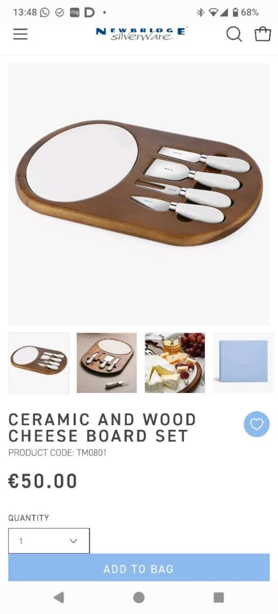 Newbridge Silver ceramic and silver cheeseboard se - Image 3