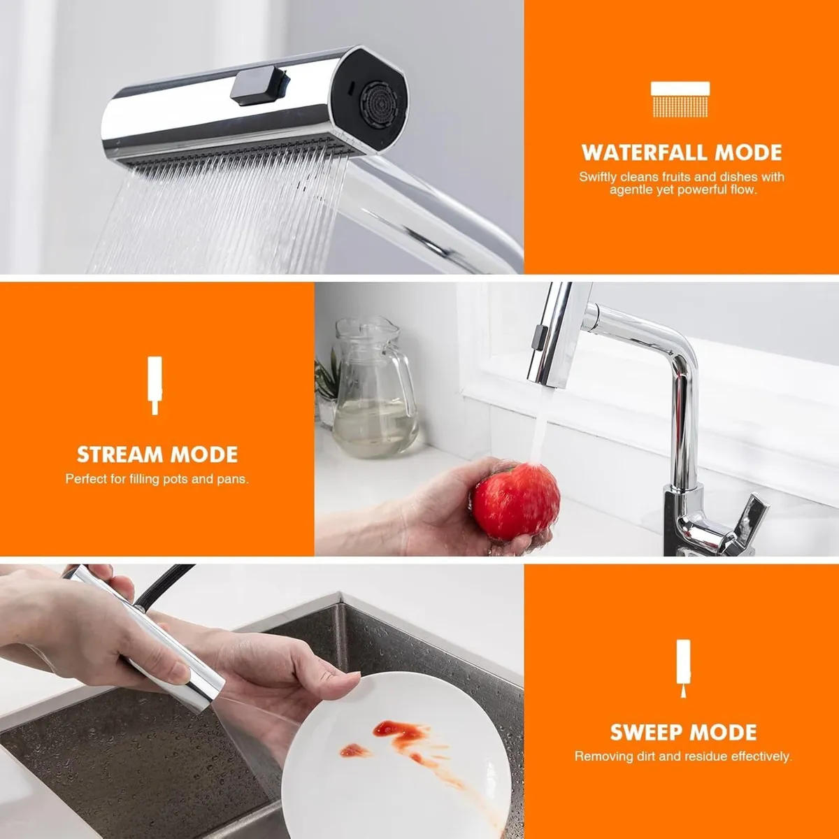 Kitchen Tap with Pull Out Spray 15.75 in/40 cm 3 - Image 4