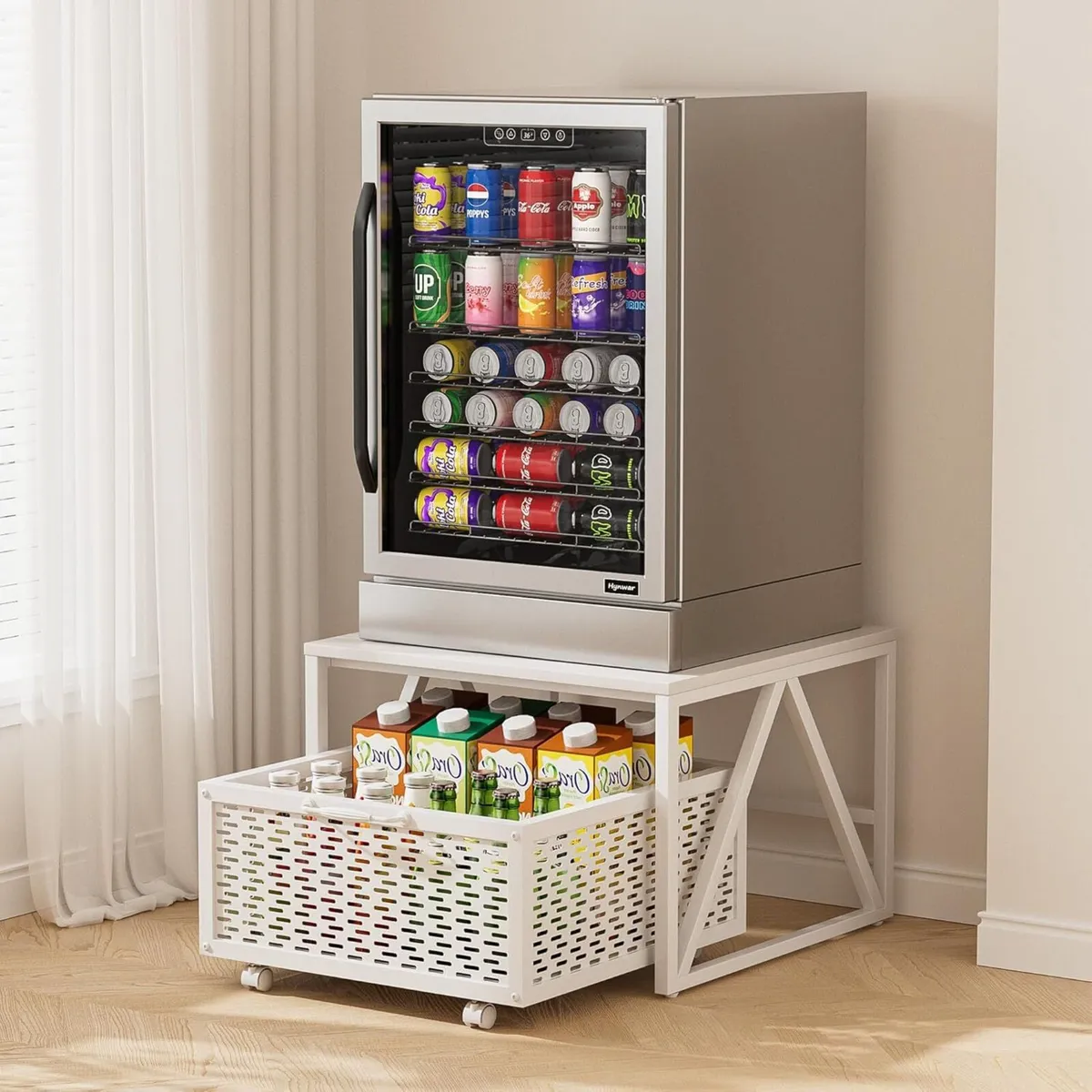 Mini Fridge Stand with Storage Heavy Duty Cart - Image 3