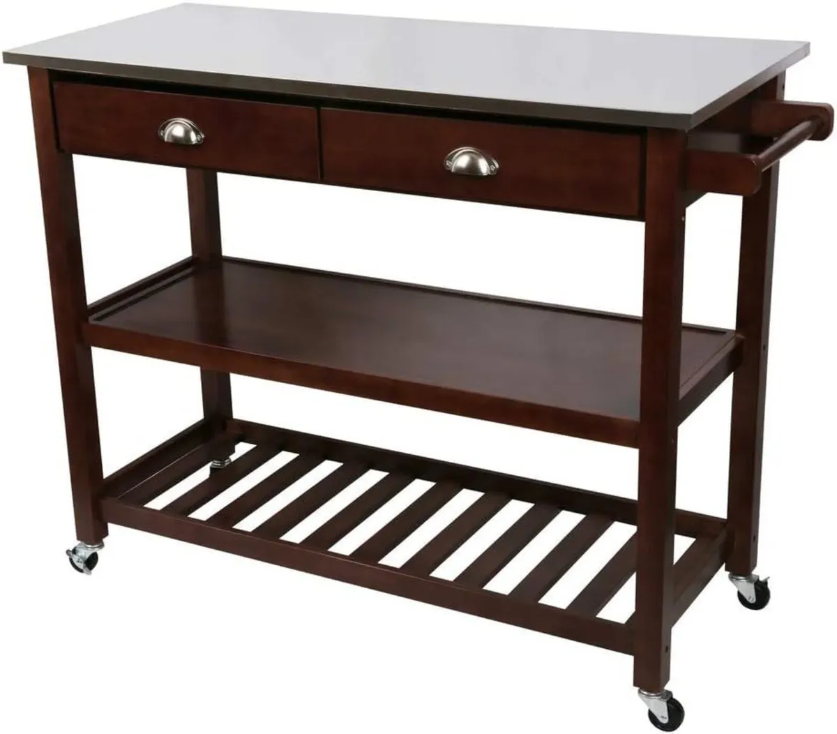 Kitchen Island Rolling Utility Trolley Cart with - Image 1