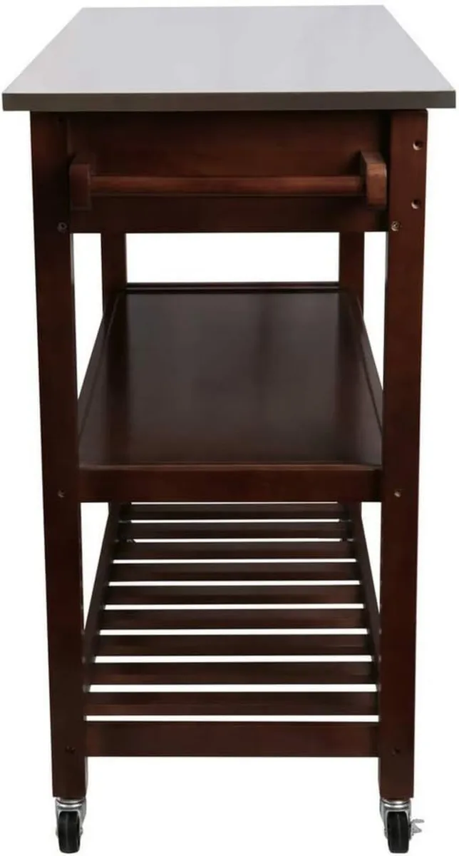 Kitchen Island Rolling Utility Trolley Cart with - Image 4