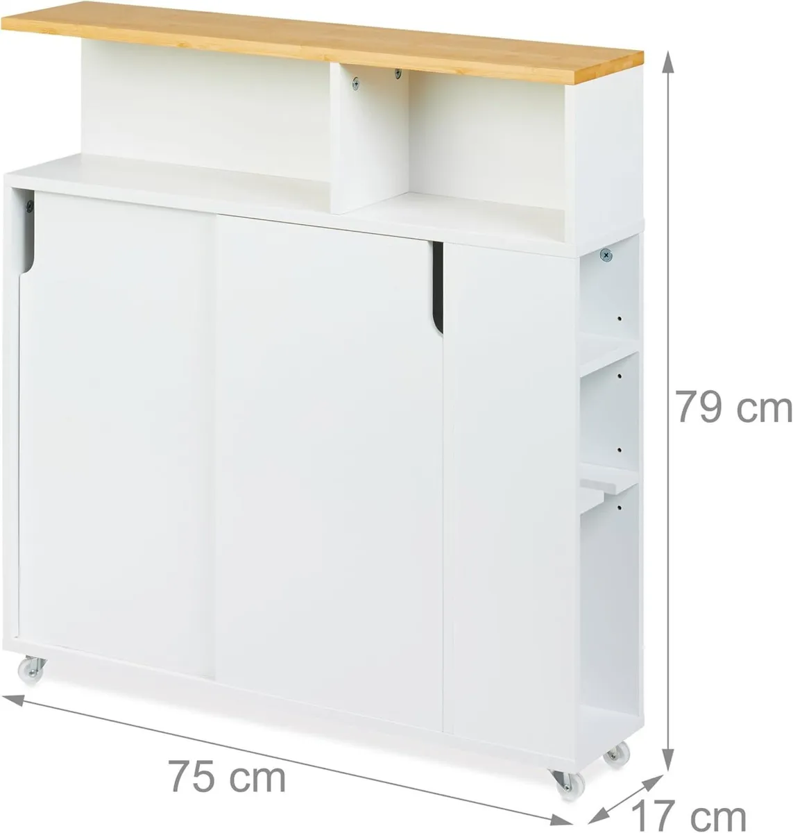 Slim Rolling Cart Toilet Brush Holder 79x17x75 cm - Image 3