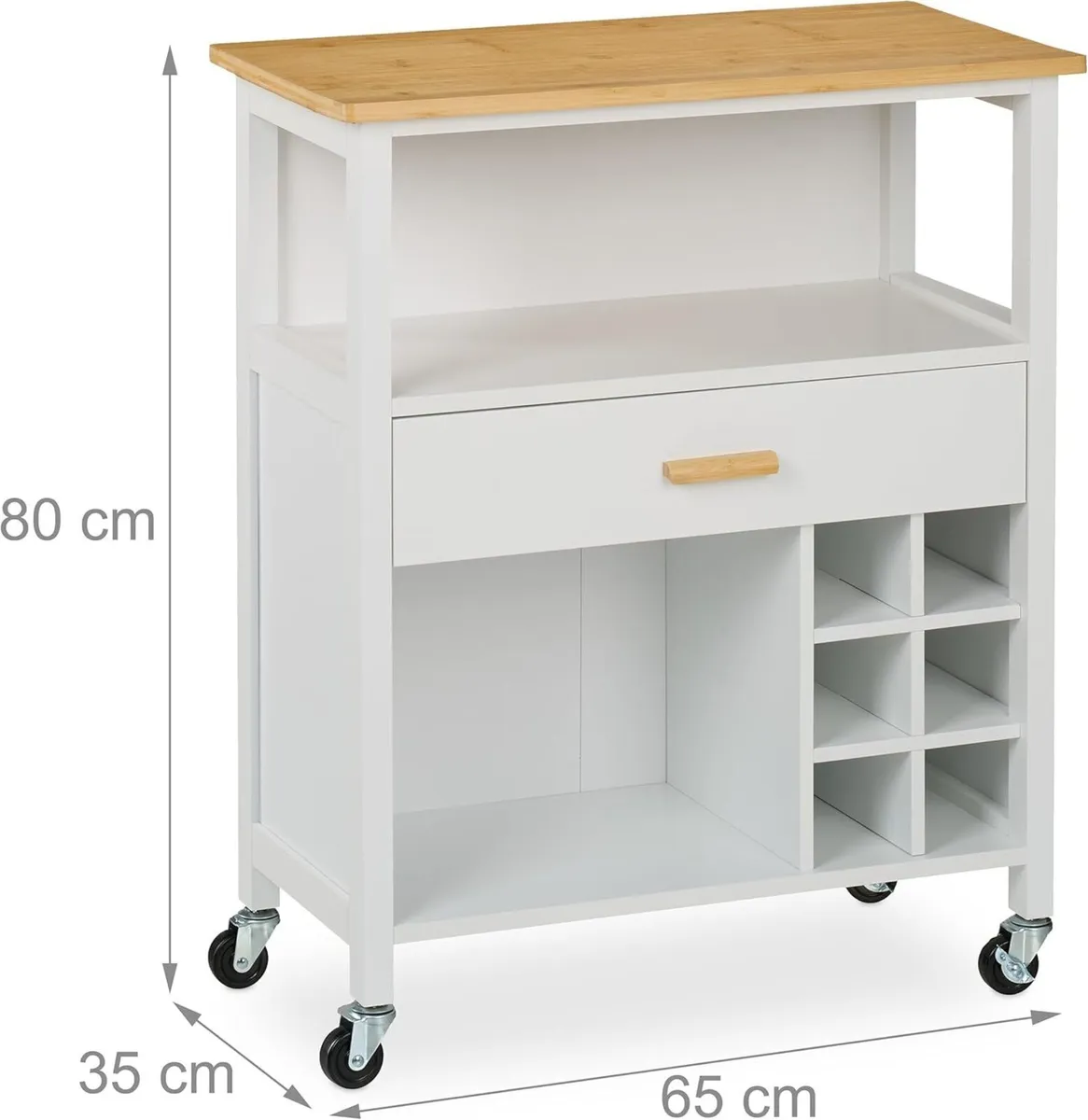 Kitchen Island Cart Wine Rack for 6 Bottles 2 - Image 3