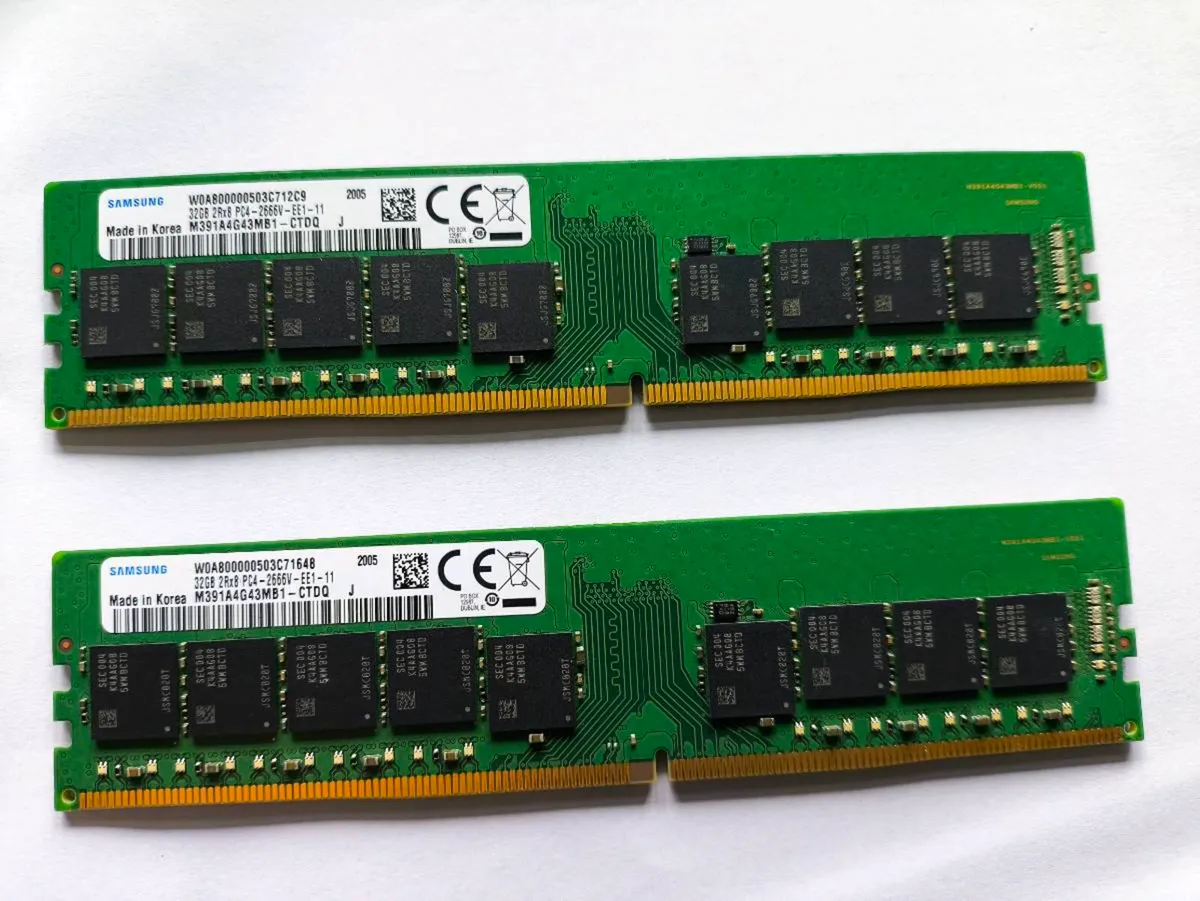 64GB Samsung DDR4 ECC UNBUFFERED memory 2*32GB - Image 1