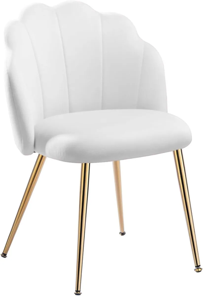 Velvet Shell Chair with Gold Legs Vanity for - Image 1
