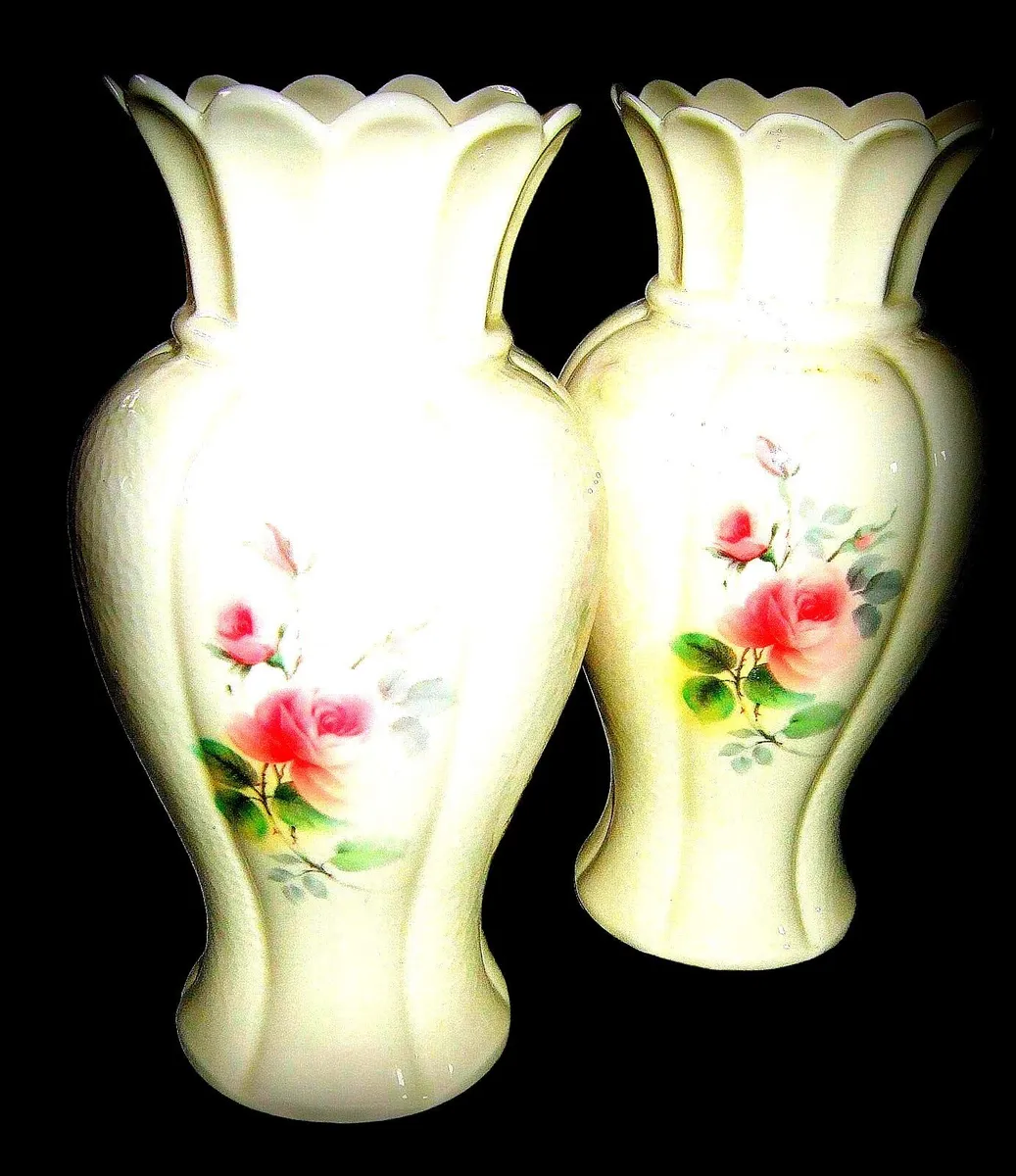 Pair Of Vintage Donegal Parian China Vases - Image 2