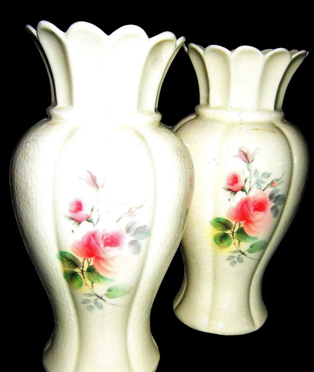 Pair Of Vintage Donegal Parian China Vases - Image 4