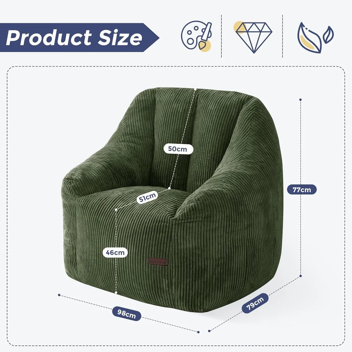 Bean Bag Chair for Adults or Children Soft Floor - Image 2