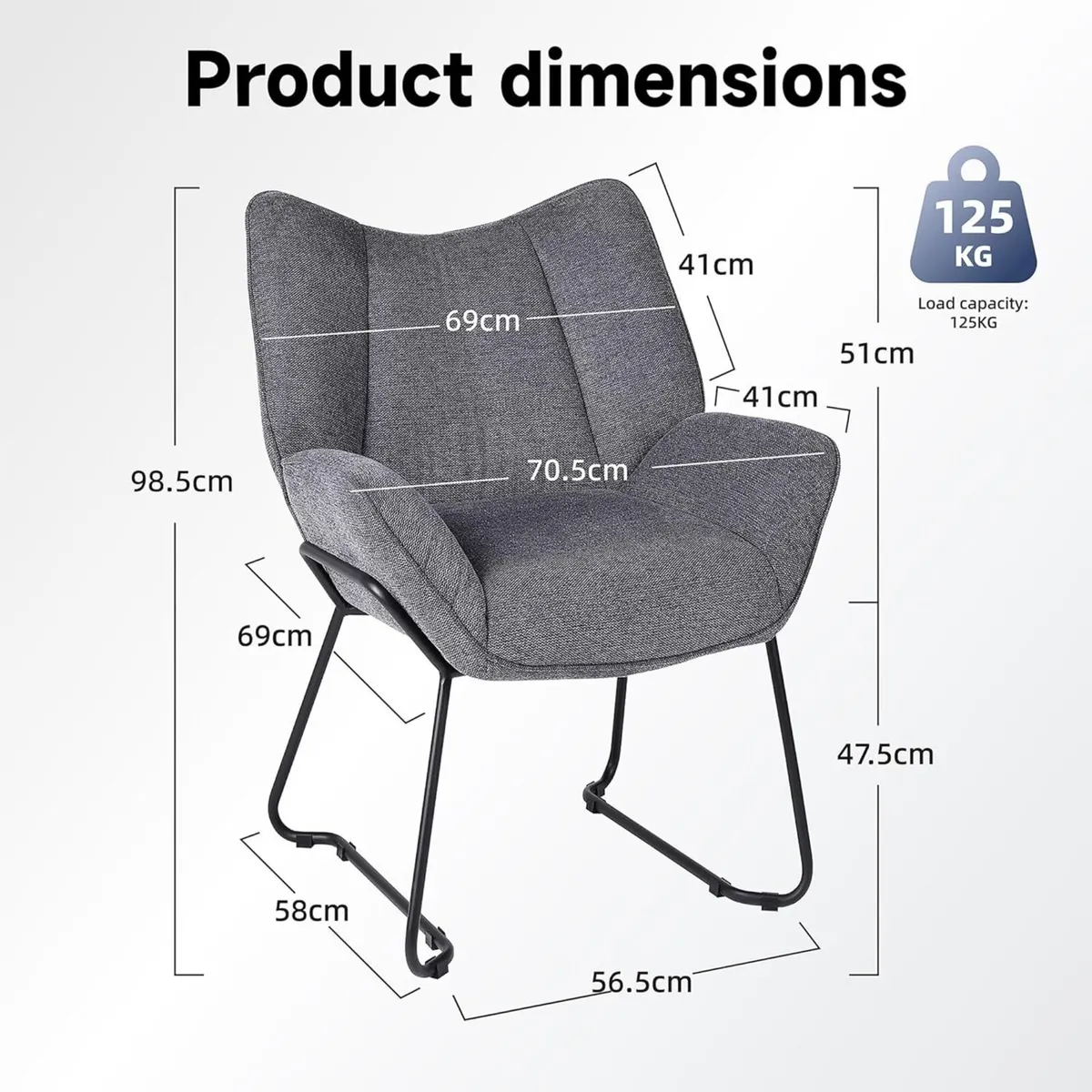 Modern Armchair Accent Chair Egyptian velvet - Image 3