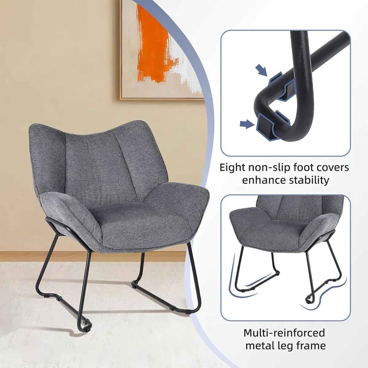 Modern Armchair Accent Chair Egyptian velvet - Image 4