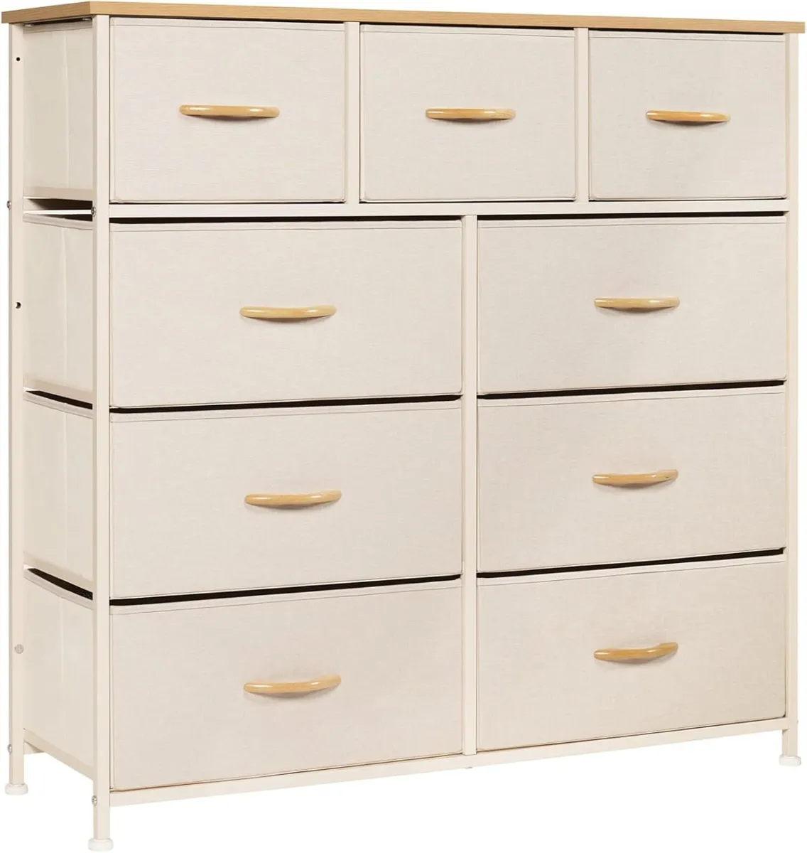 Chest of Drawers Bedroom Fabric Dresser with Wood - Image 1