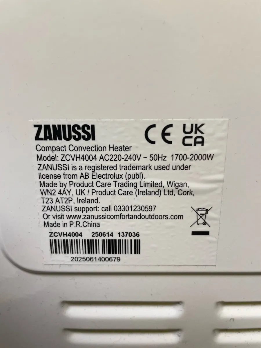 Zanussi electric heater - Image 3