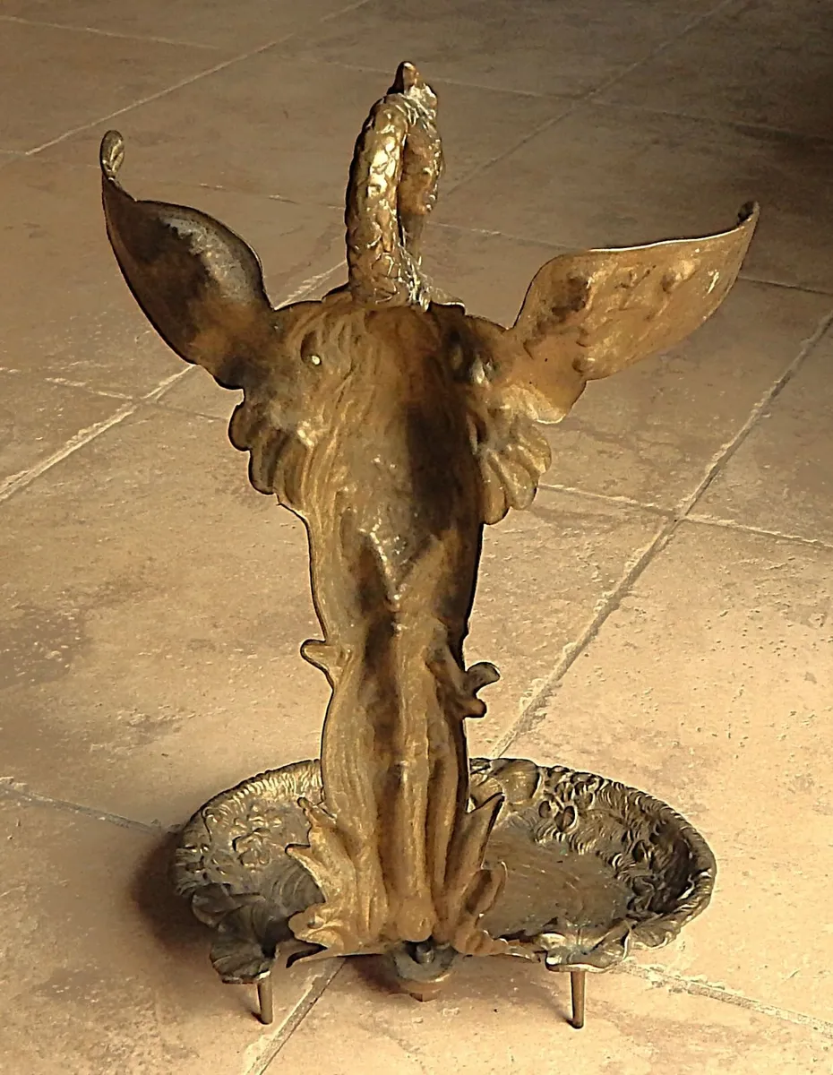 Vintage Rare Solid Brass Heron Umbrella Stand - Image 2