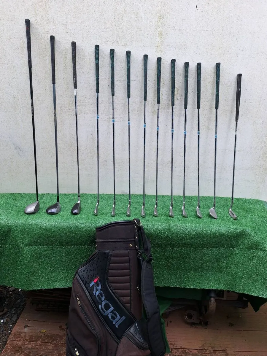 Golf clubs, full set and bag - Image 1