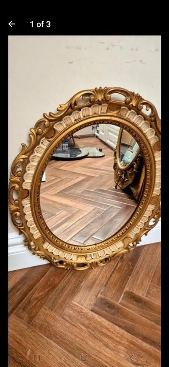 ornate vintage guilded mirror - Image 1
