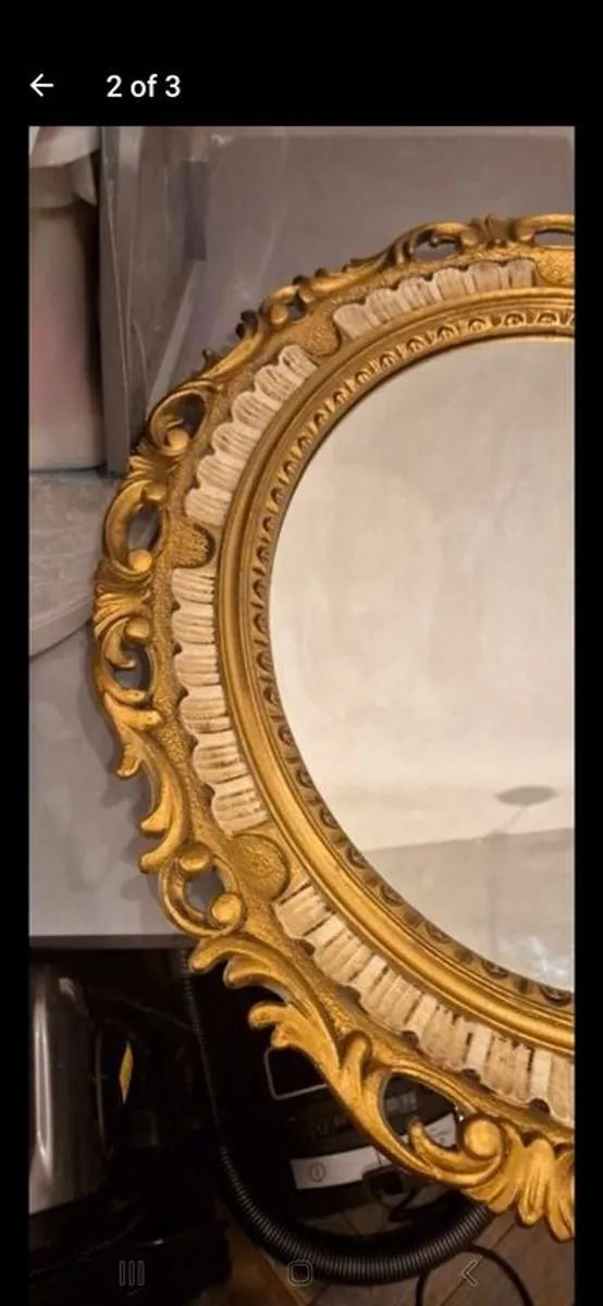 ornate vintage guilded mirror - Image 2