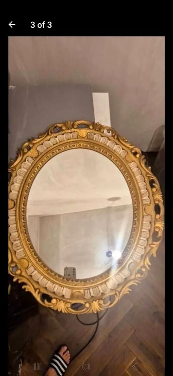 ornate vintage guilded mirror - Image 3