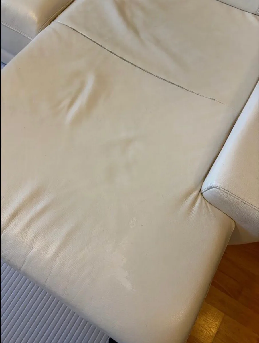 Cream Sofa Leather - Image 4