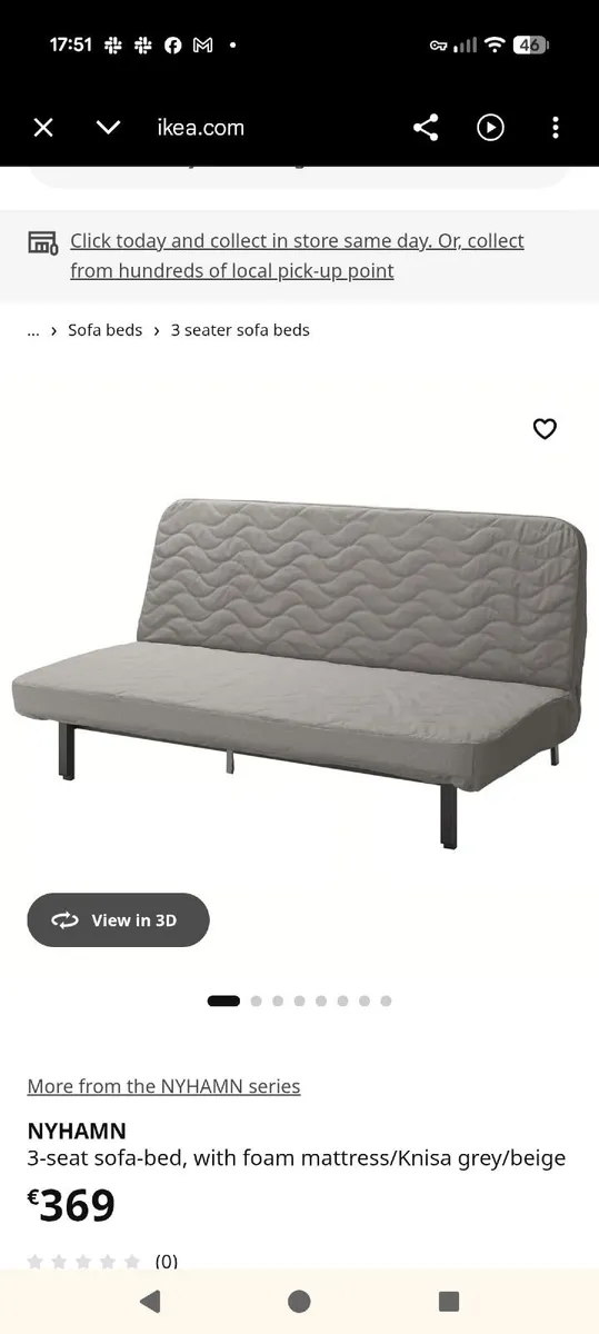 3 seat sofa bed couch - Image 3