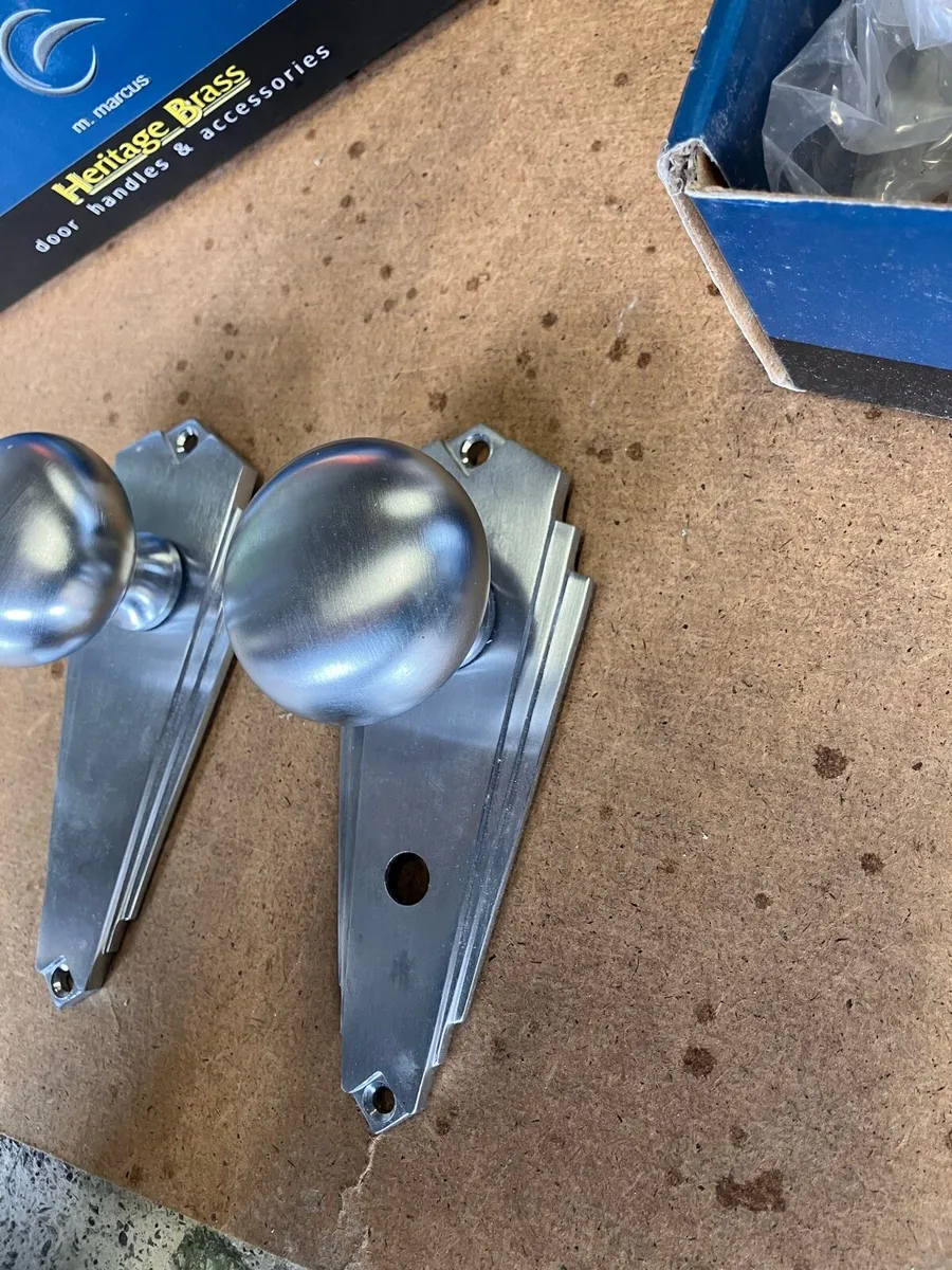 Art Deco internal door knobs. Heritage Brass - Image 4