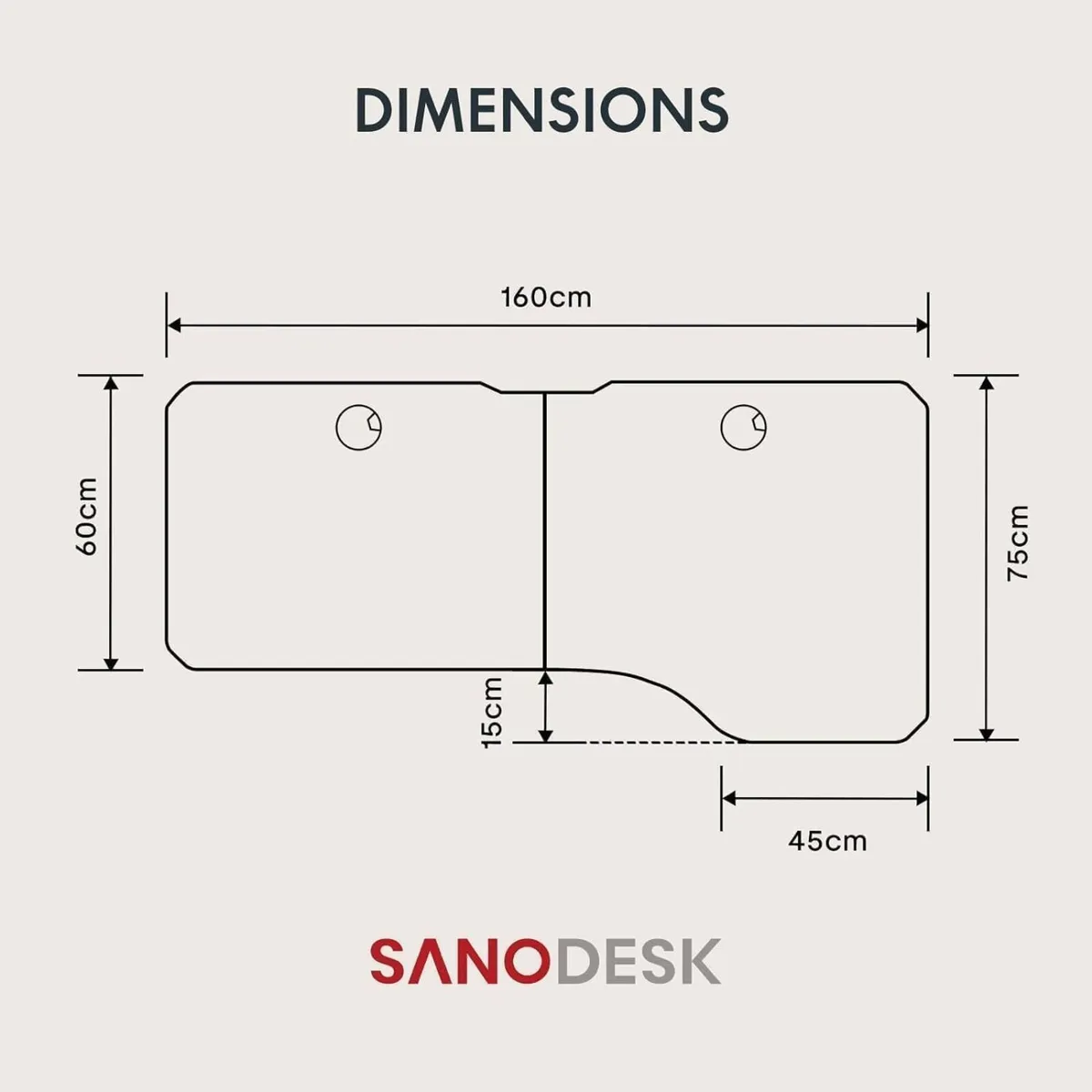 160x75CM Electric Standing Desk Height Adjustable - Image 3