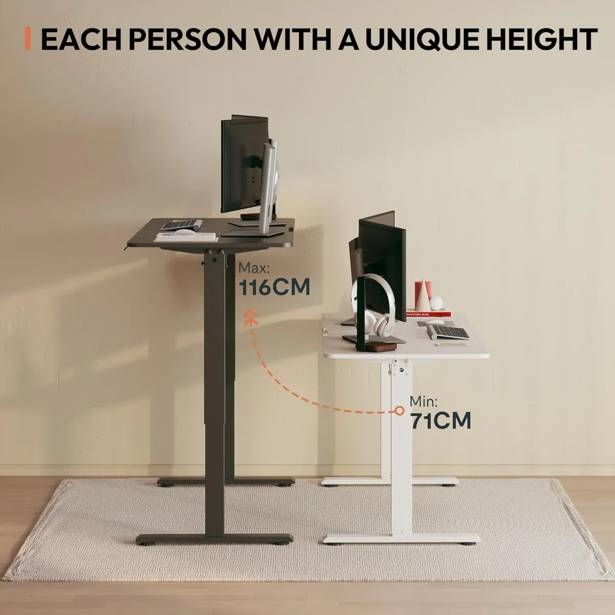160x75CM Electric Standing Desk Height Adjustable - Image 4