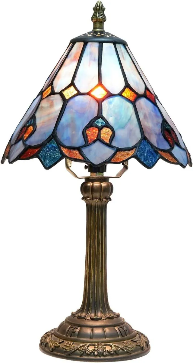 Tiffany Lamp Stained Glass Small Bedside Table - Image 1