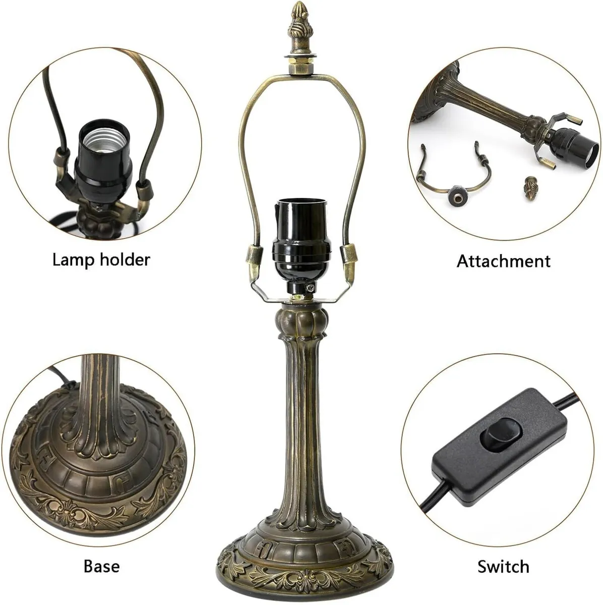 Tiffany Lamp Stained Glass Small Bedside Table - Image 4