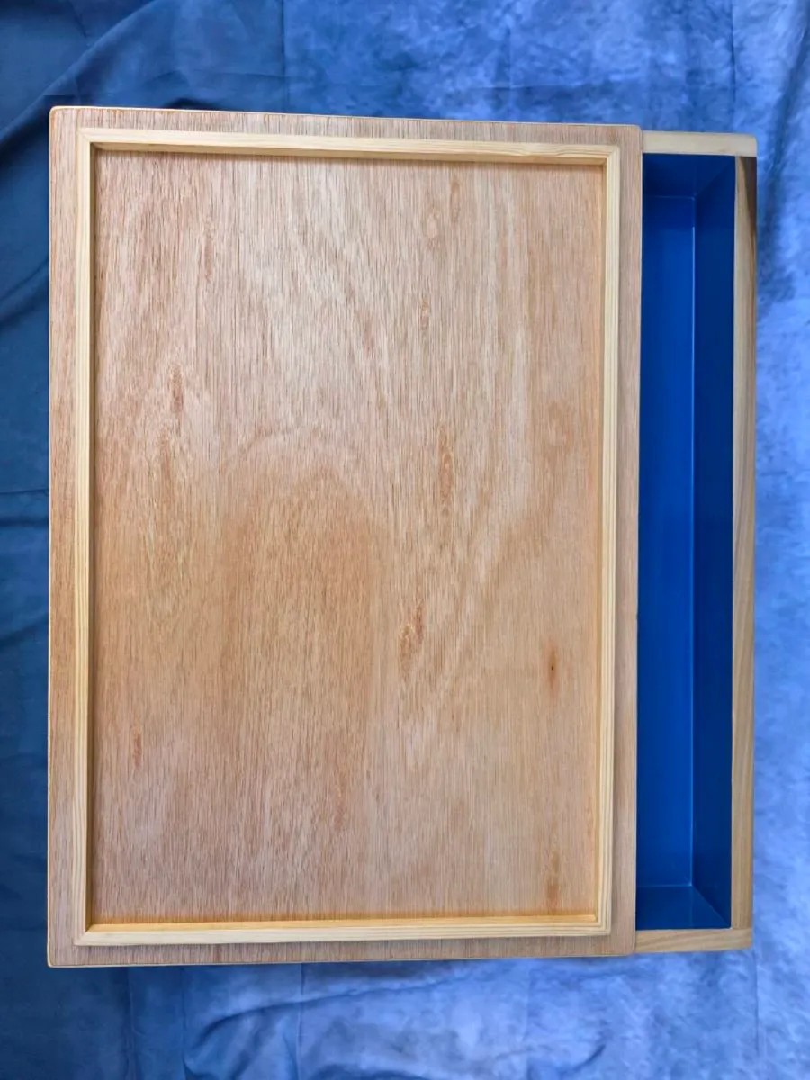 Handcrafted wooden tray+lid/ Hardwood - Image 3