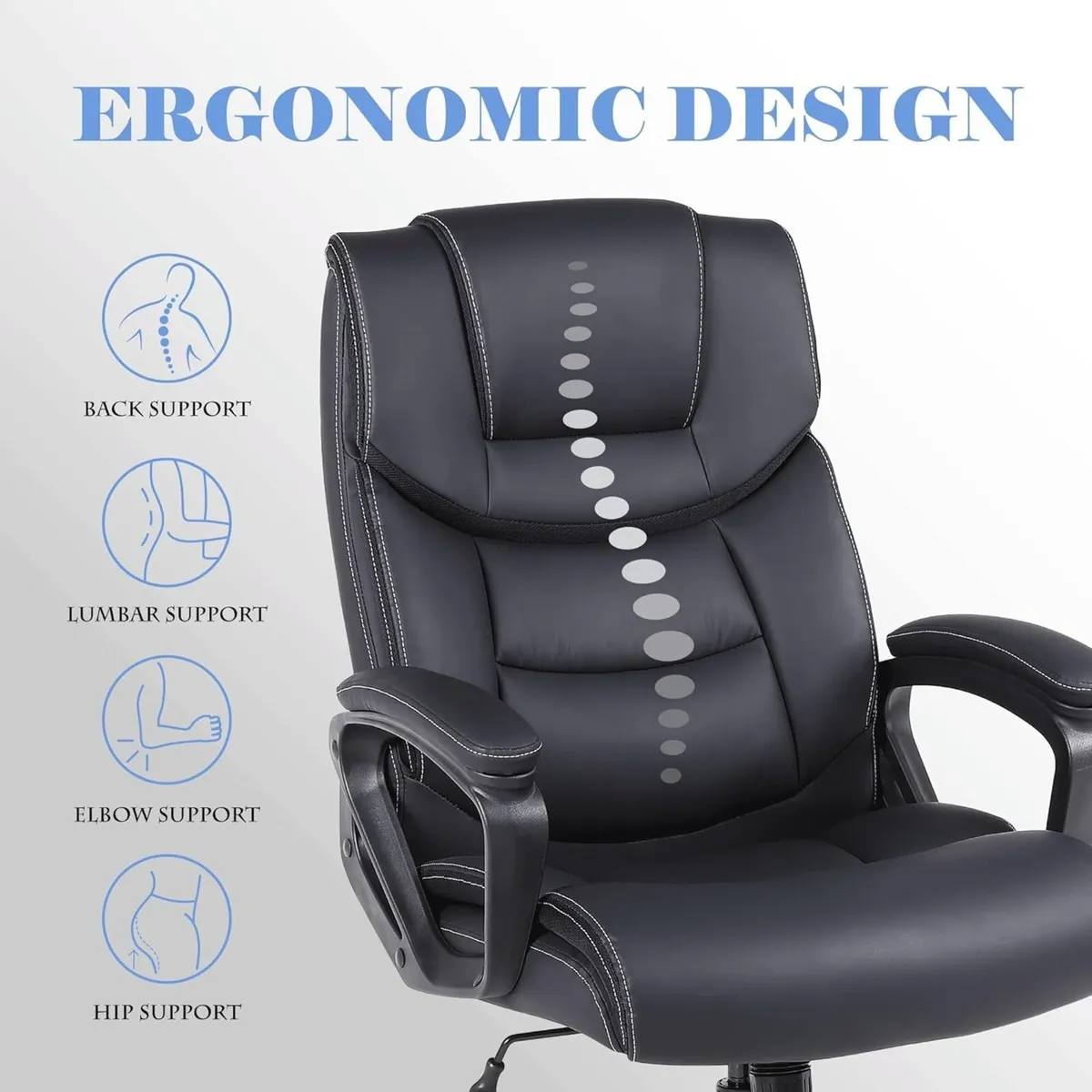 Ergonomic Office Chair PU Leather Executive Desk - Image 4