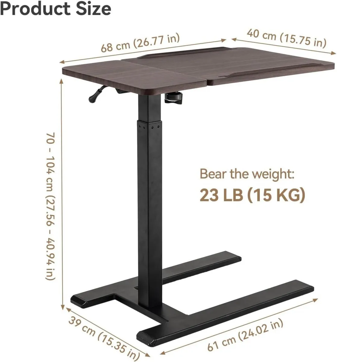 D01 Overbed Table - Height Tilt Adjustable Laptop - Image 2