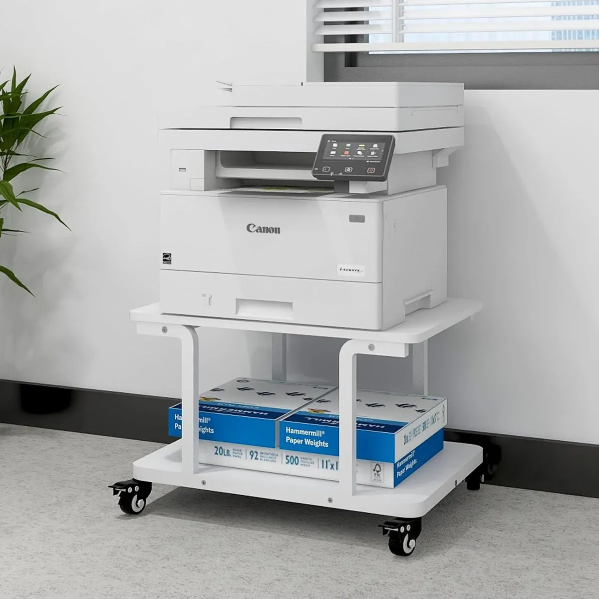 2-Tier Laser Printer Stand with Storage Shelf - Image 1