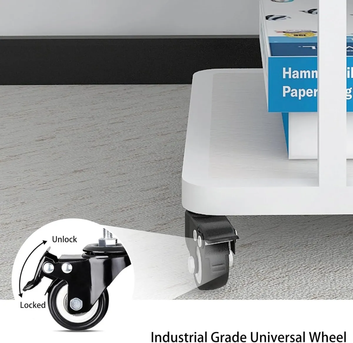 2-Tier Laser Printer Stand with Storage Shelf - Image 4